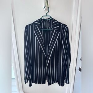 Dynamite Black and White Striped Blazer